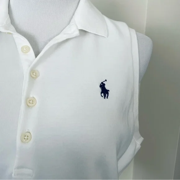 Ralph Lauren Classic White Sleeveless Women’s White Polo Size XL - Picture 5 of 14